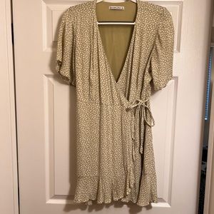 Green and white wrap dress!